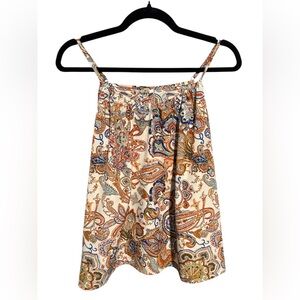 Brown‎ and Tan Paisley Print Camisole- Size Large